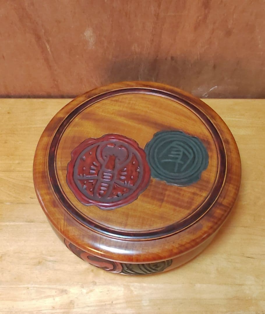 烏城彫 茶櫃（ちゃびつ）岡山県 伝統 漆芸品 使用品 中古