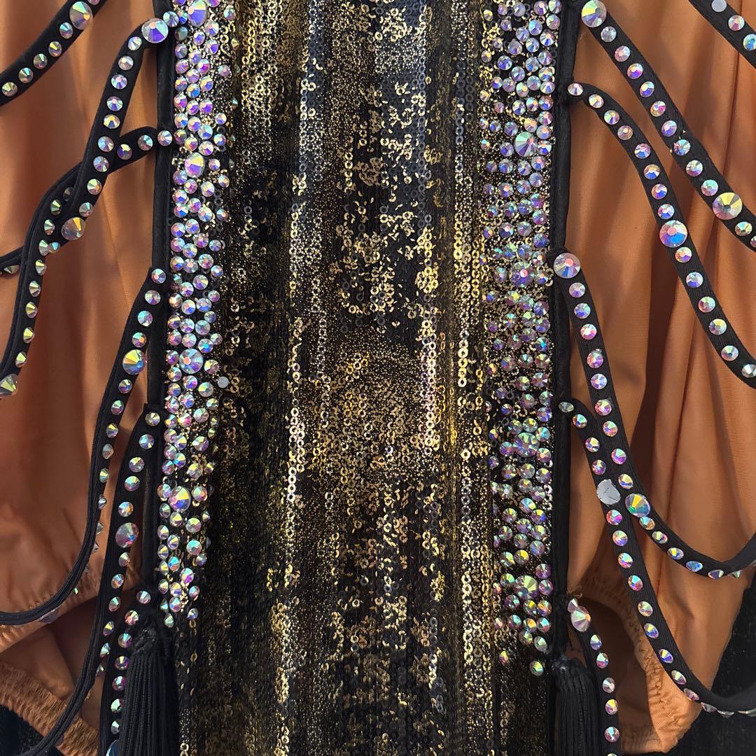 黒と金のラテンダンスドレス超豪華キラッキラ