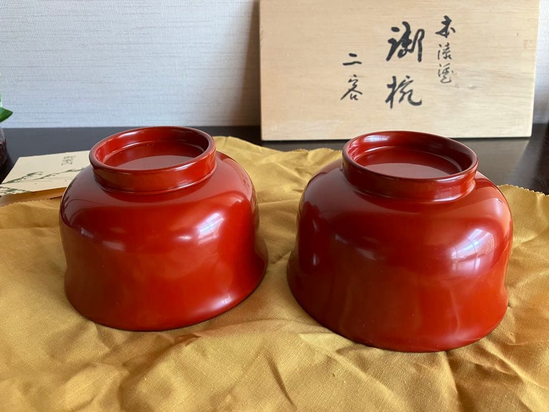 ＊ジャスミンさま専用＊　　　　　　　輪島塗　御椀　お椀　２客　本漆塗　（赤２客）