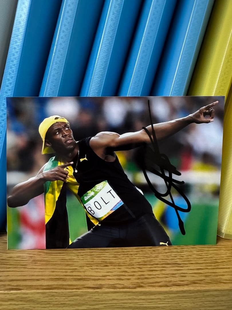 陸上 ウサイン・ボルト 直筆サイン入り２Ｌサイズ写真 ② オリンピック 世界陸上