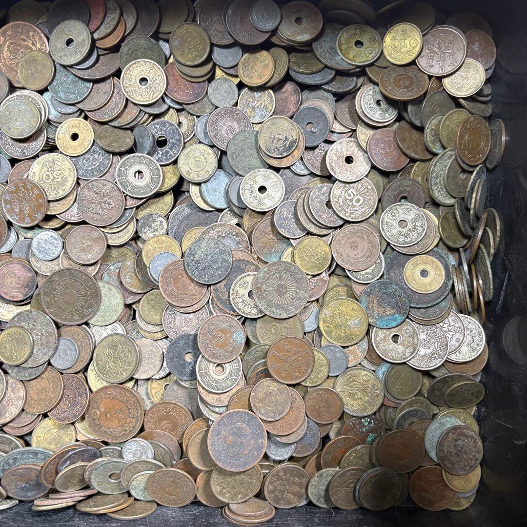 ⑥ジャンク古銭(アルミ無し)まとめ売り 約5kg 在庫処分品