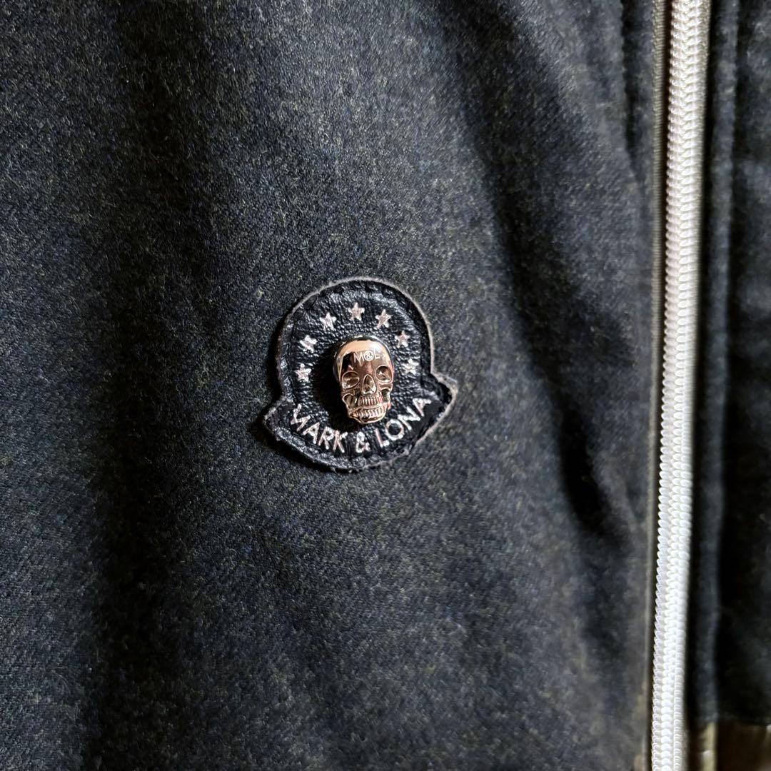 【美品】マーク&ロナ　中綿ダウンジャケット　カーキ×ダークグレー　M