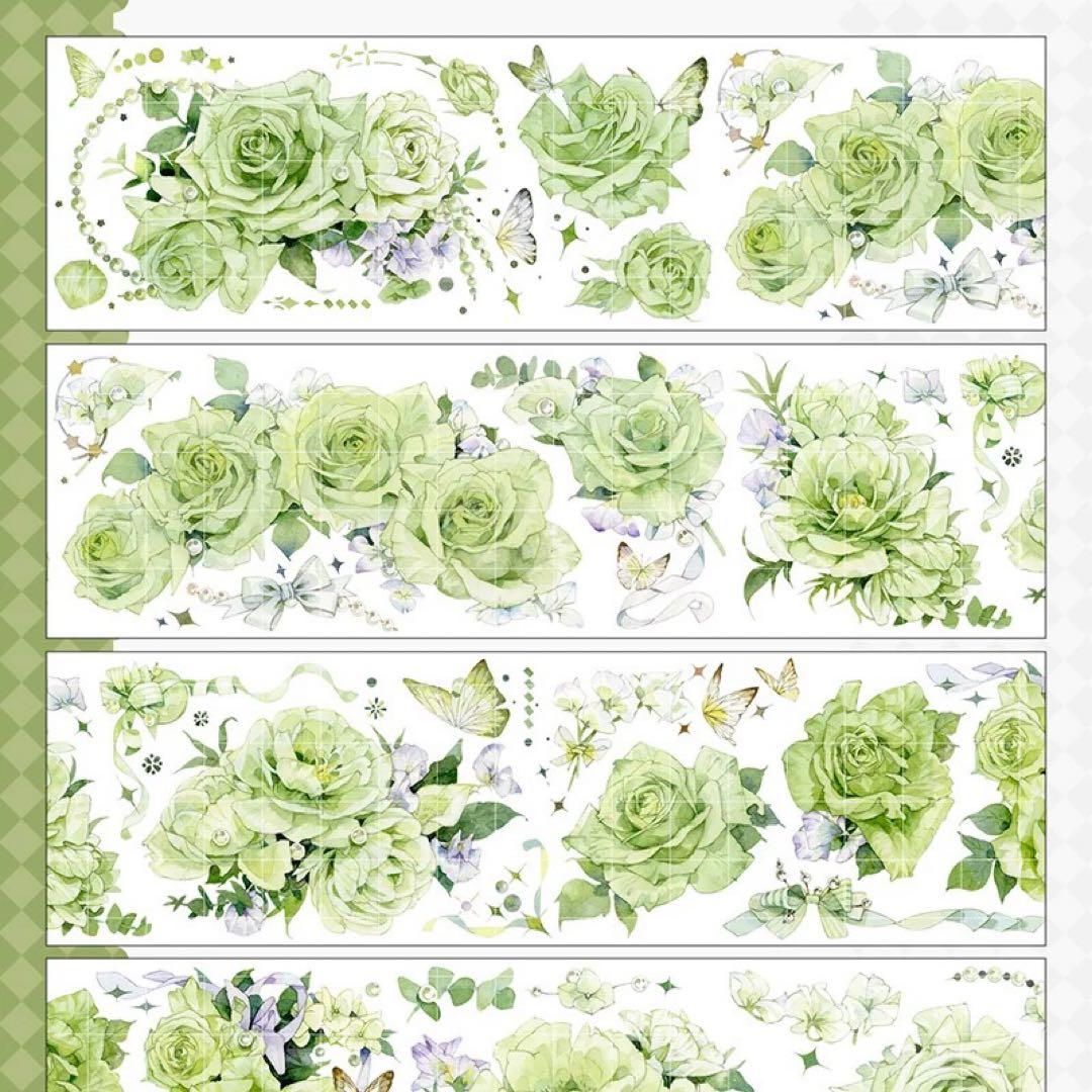 新七天《翡翠慕斯》海外マスキングテープ　マステ 【2574】