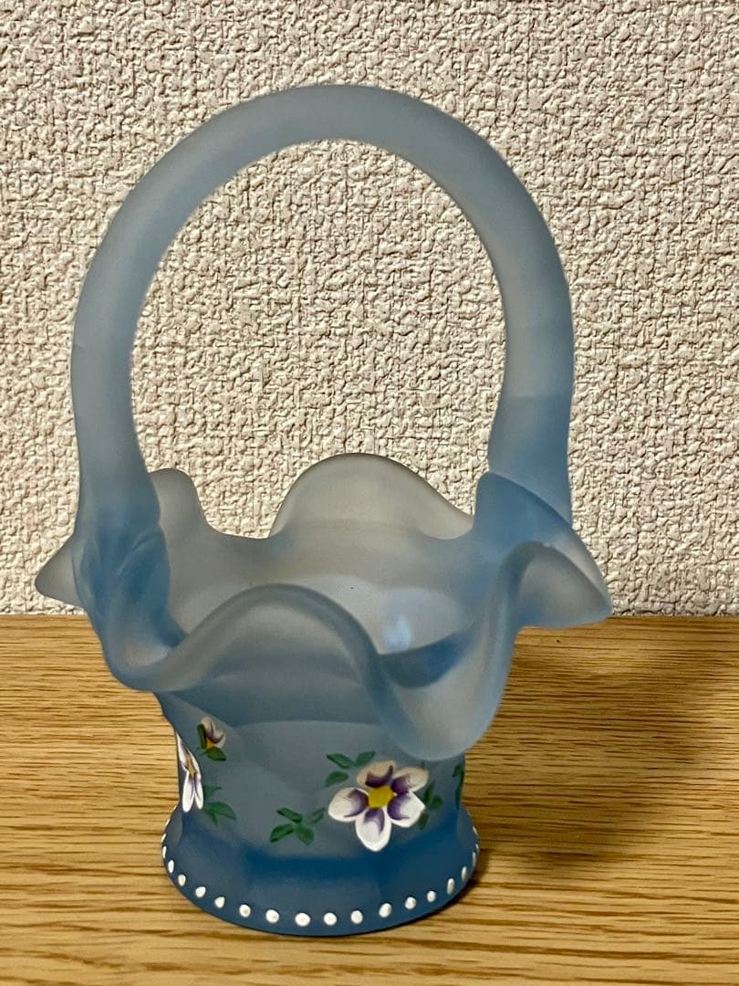 フェントン ブルー バスケット / 小物入れ / 花瓶 / フラワーベース