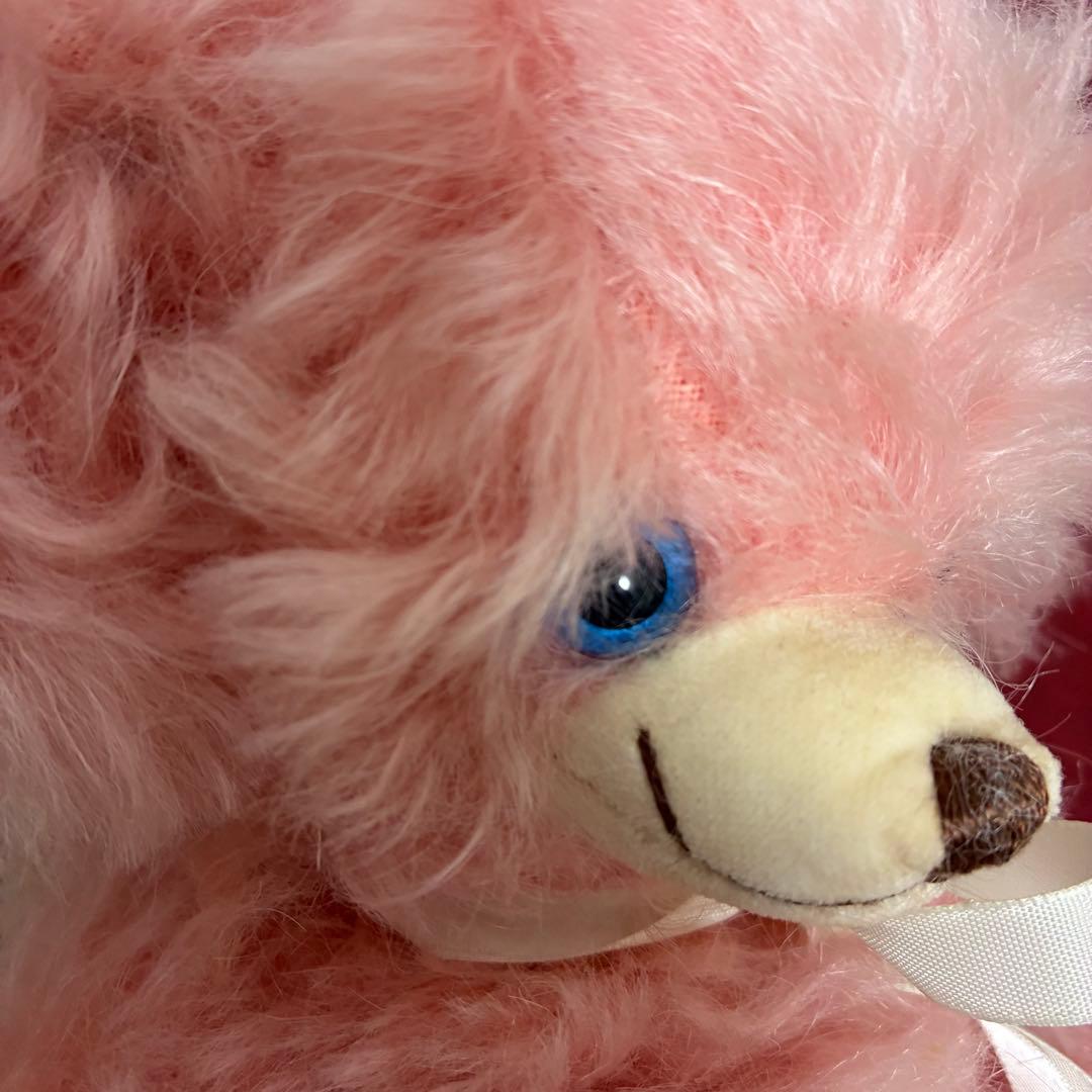 アンティーク　ピンク　テディベア　くま　ぬいぐるみ　鈴　かわいい　ビンテージ