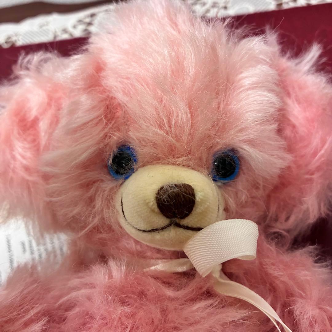 アンティーク　ピンク　テディベア　くま　ぬいぐるみ　鈴　かわいい　ビンテージ