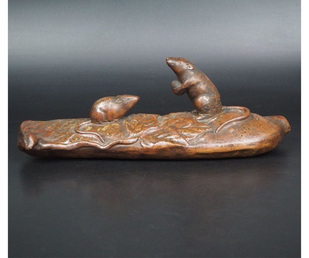 送料無料　江戸～明治　備前焼置物　陶印あり　秀逸作