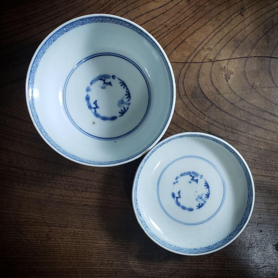 蓋物　蛸唐草　大　富貴長春　染付　松竹梅　古伊万里　訳あり