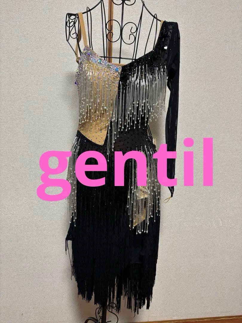 社交ダンスドレス フリンジ ビーズ装飾