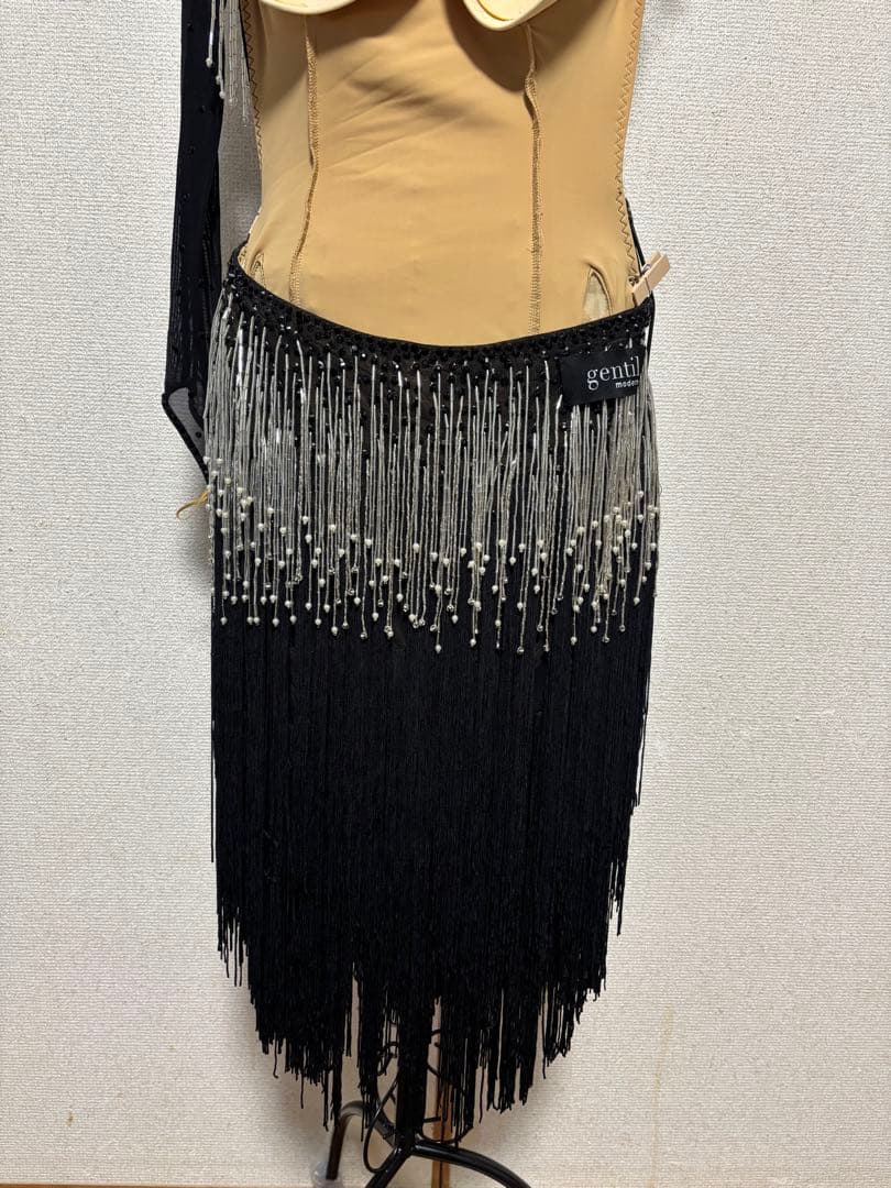 社交ダンスドレス フリンジ ビーズ装飾