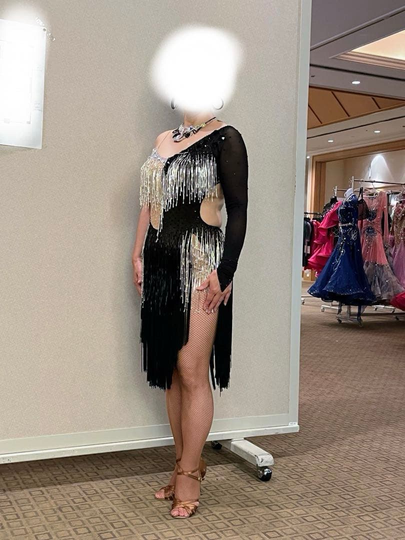 社交ダンスドレス フリンジ ビーズ装飾