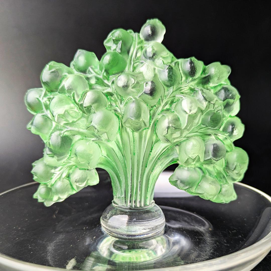 いちりんりんさん専用ルネ・ラリック幸運の鈴蘭ミュゲ緑彩パティナリングディッシュ希