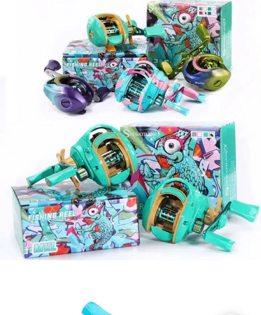 ベイトリール　ルアー　カラフル