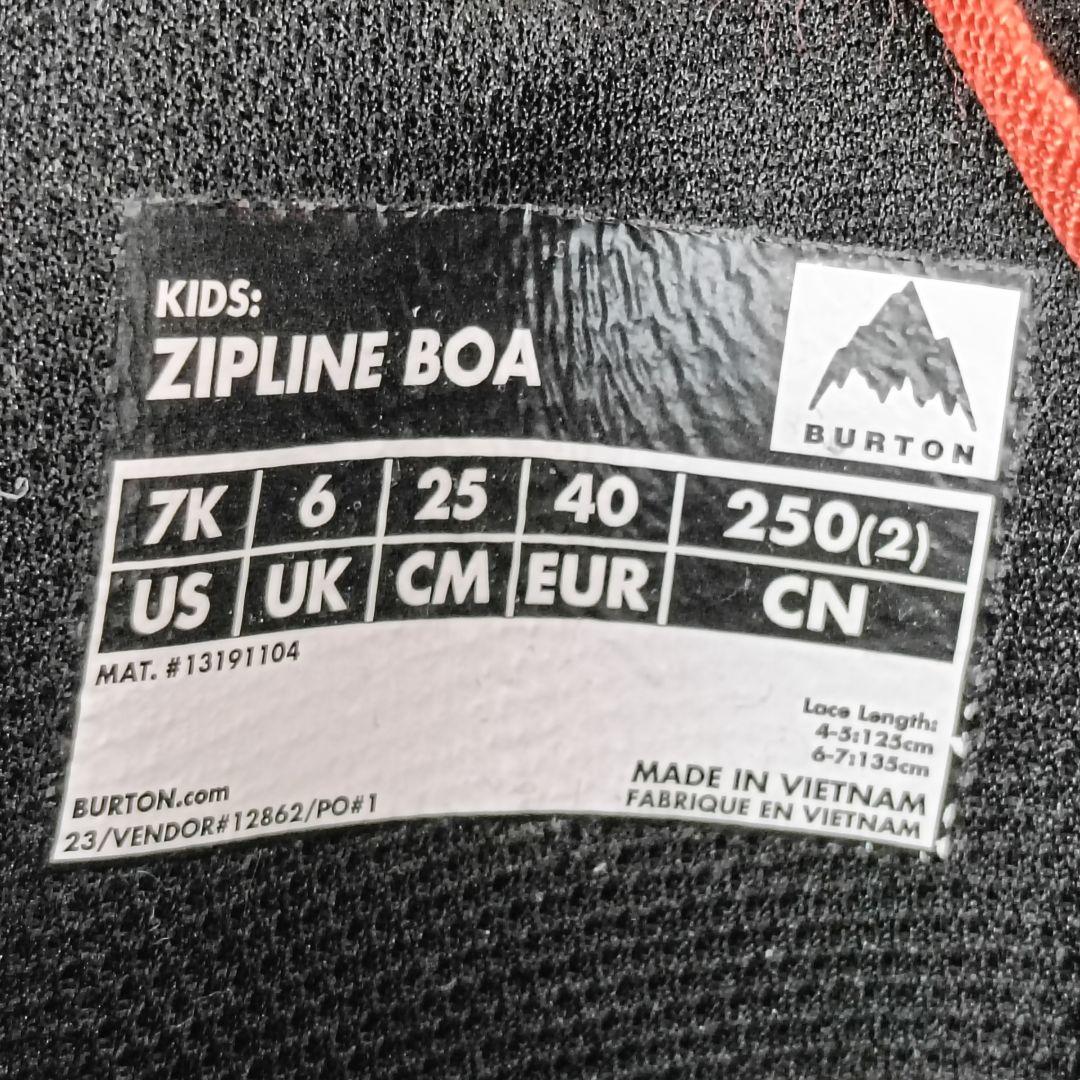 BURTON ZIPLINE BOA スノーボードブーツ 25cm キッズ