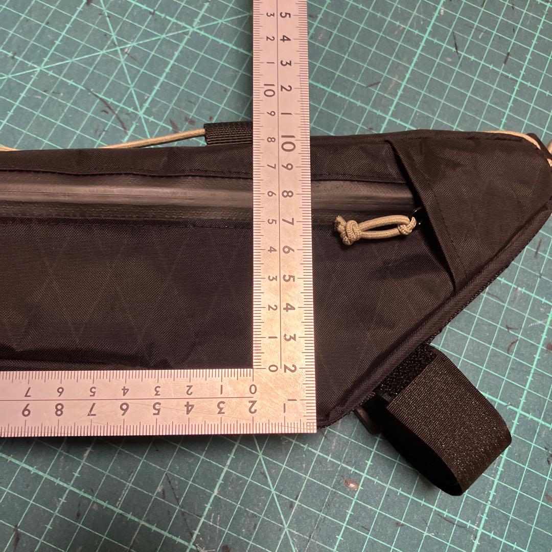 ハンドメイドフレームバッグ　X-PAC ブラック　42.5cm