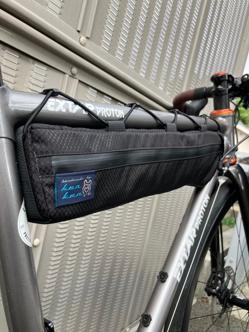 ハンドメイドフレームバッグ　X-PAC ブラック　42.5cm