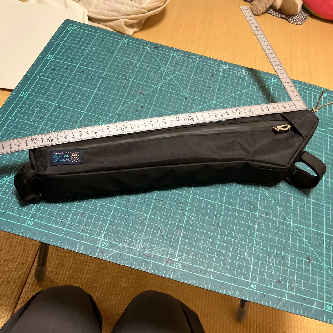 ハンドメイドフレームバッグ　X-PAC ブラック　42.5cm