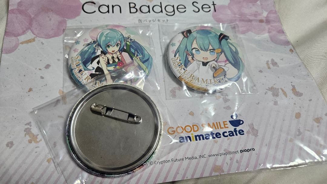 桜ミク　アニメイトカフェ　缶バッジセット