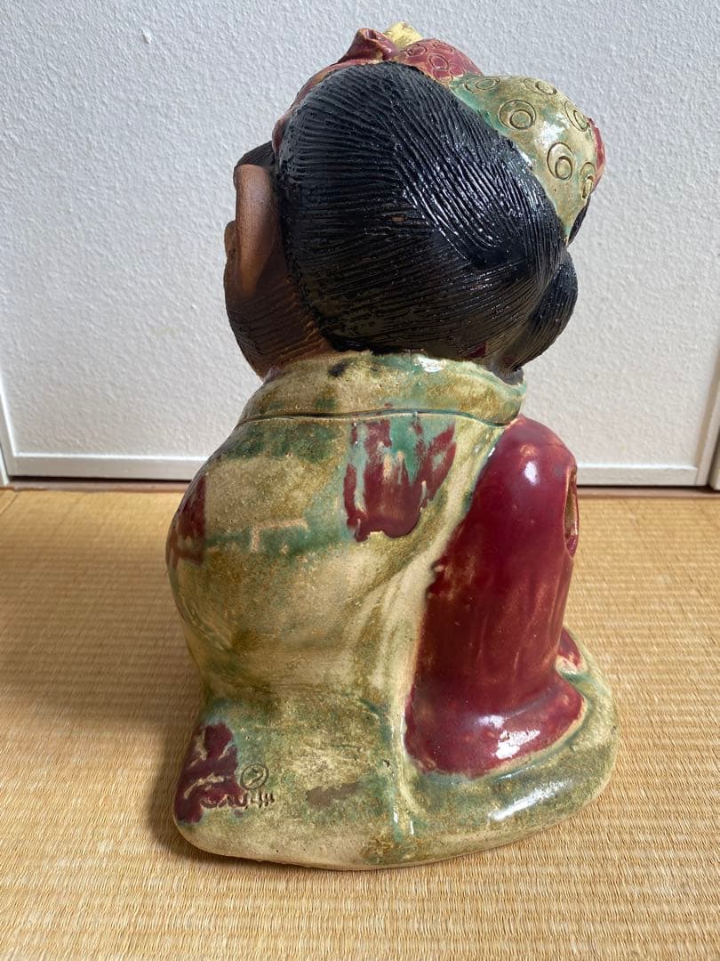 信楽焼 狸 たぬき タヌキ 女将 縁起物 インテリア 置物 陶器人形 お福さん