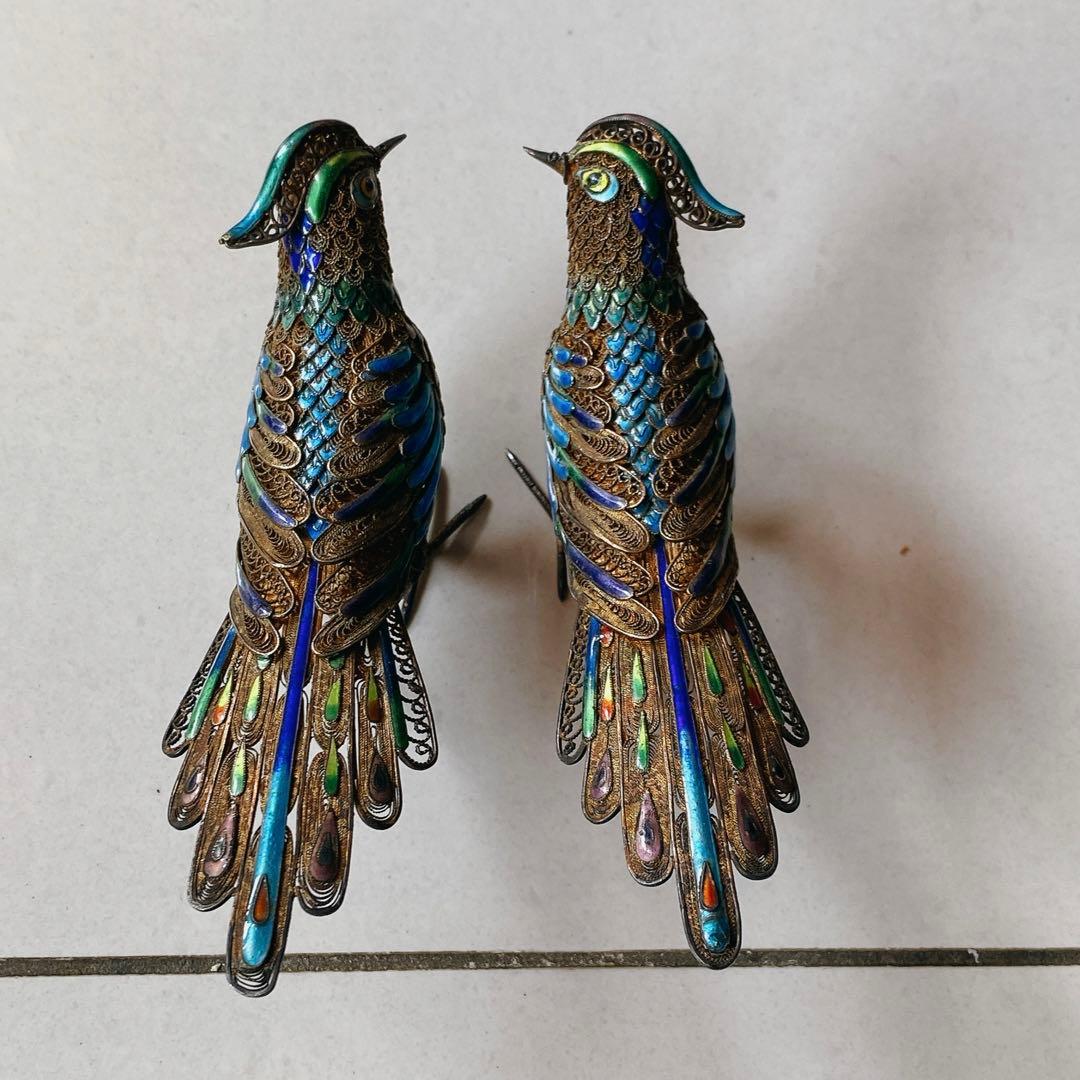 中国美術　銀製　七宝　古美術 エナメル