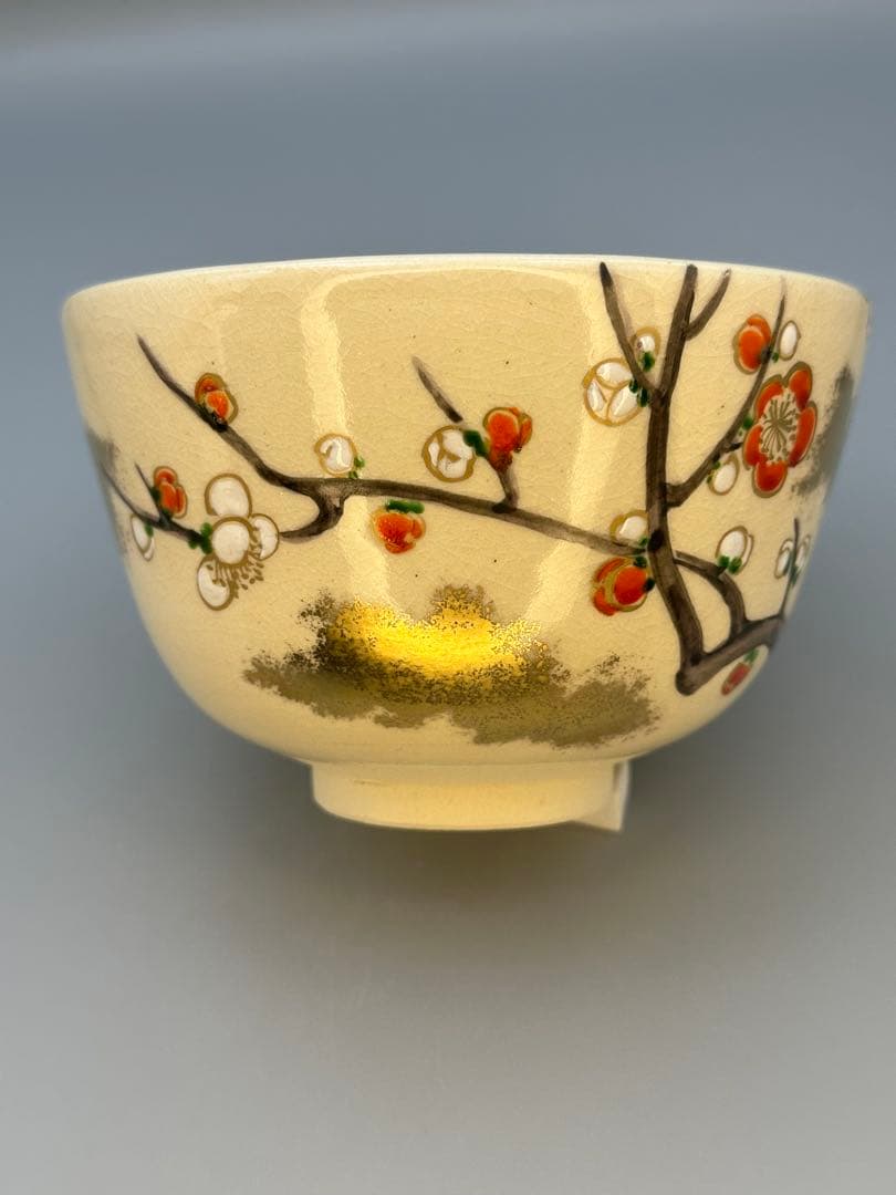 茶道具　茶碗　宮川香雲　梅絵　 大徳寺　雪窓書付