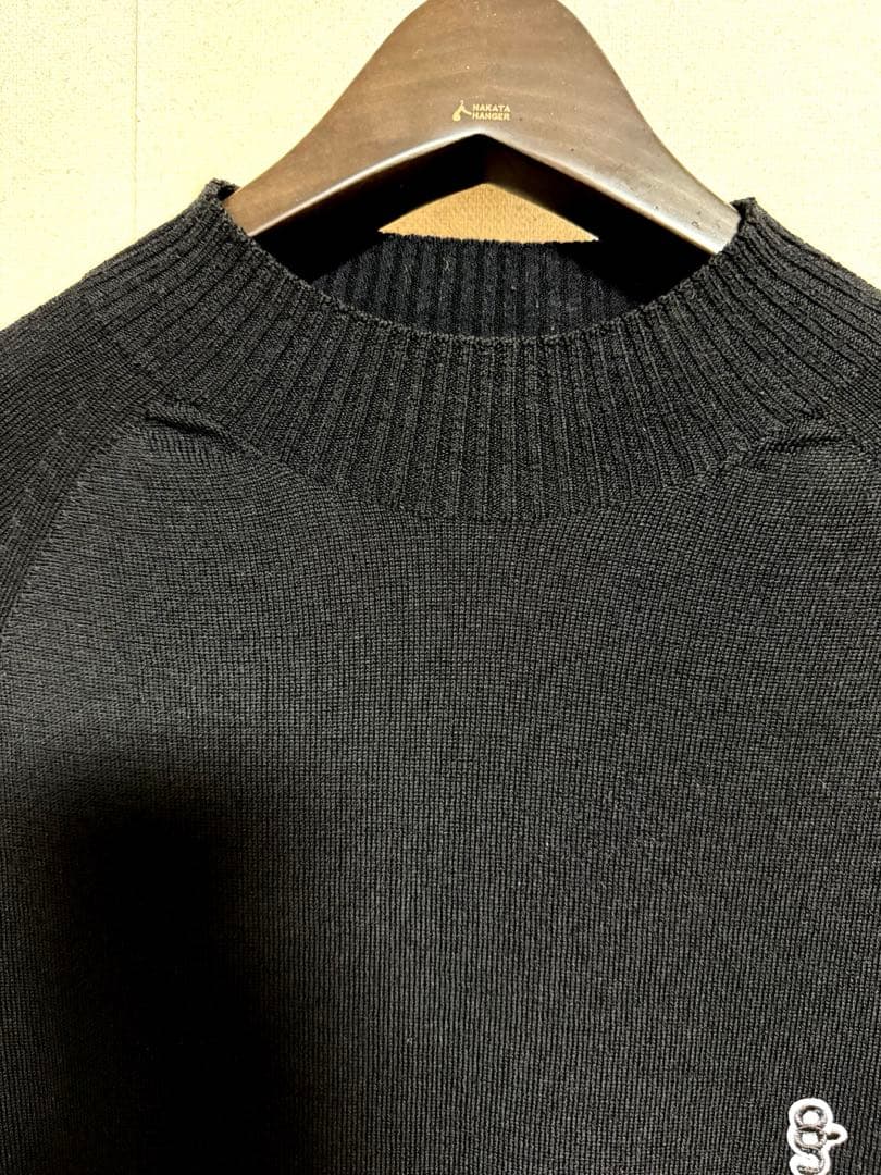 8GシュートモックネックニットSWEATER -BLACK サイズ M