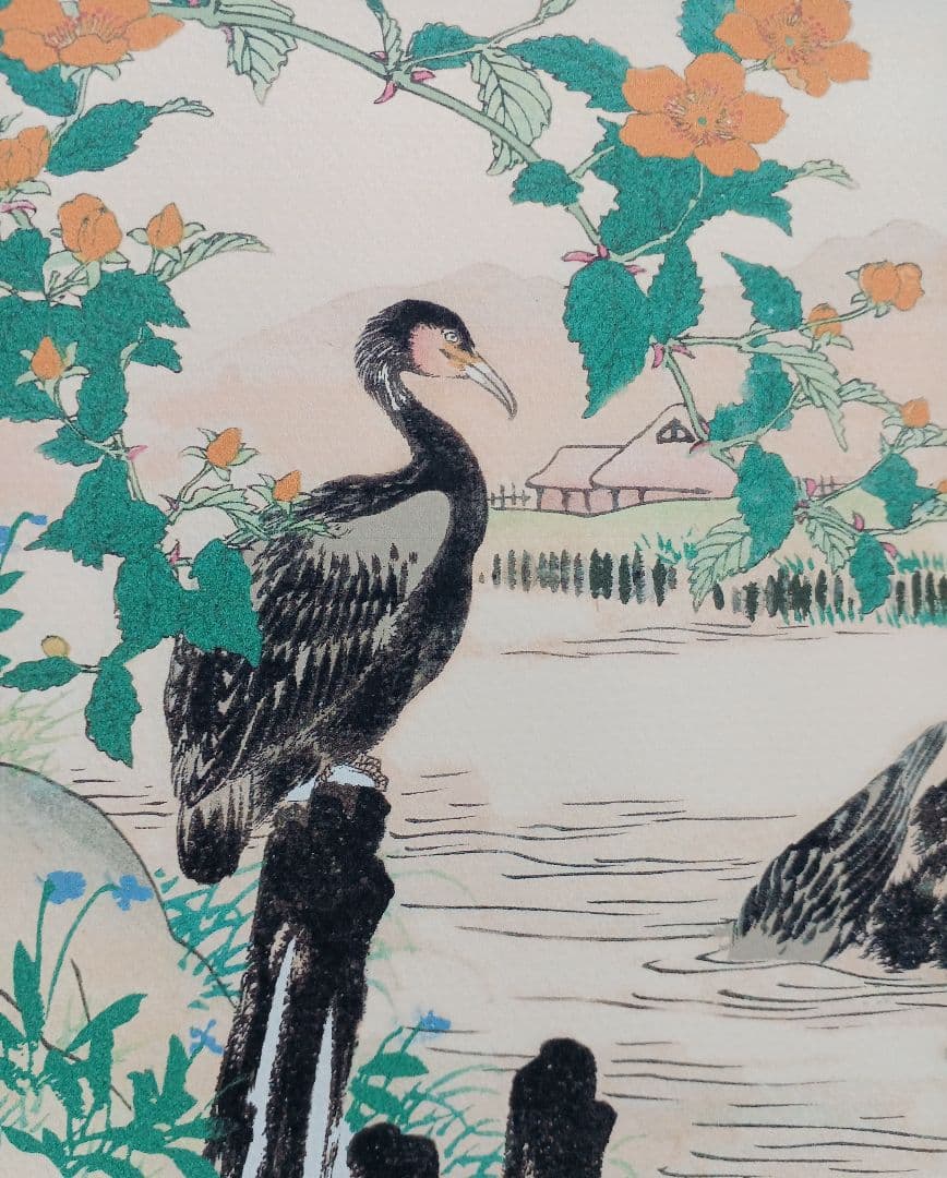 江戸屋版　媒嶺花鳥画譜第1編 27図 手作り古画修復　浮世絵風