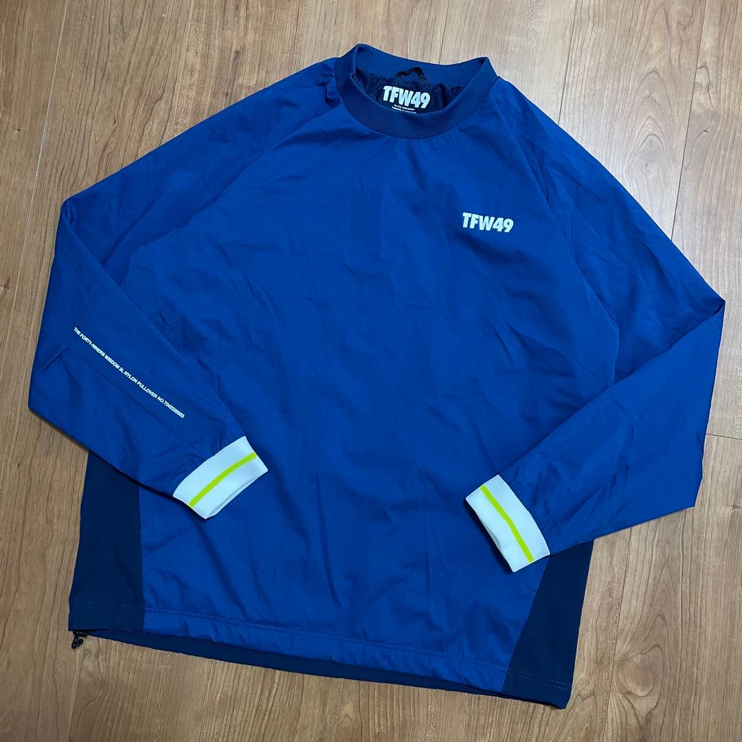 定価4.3万　TFW49 ナイロンプルオーバー　スニード　ブルー　L ゴルフ
