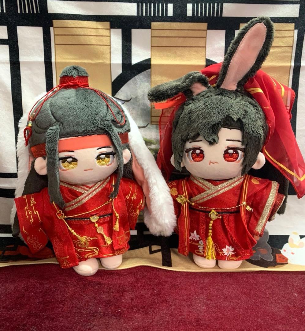 完売レア魔道祖師20cmハイクオリティ魏無羡藍忘機可愛い着せ替えぬいぐるみ♪