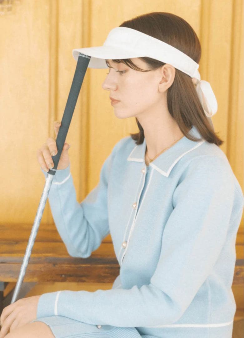 美品LE.NAN Lady knit jacket blue