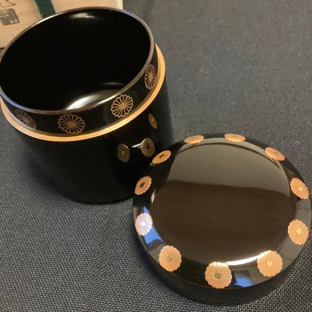 【茶道具】棗　雪吹　竹内幸斎　山中塗　伝統工芸　共箱