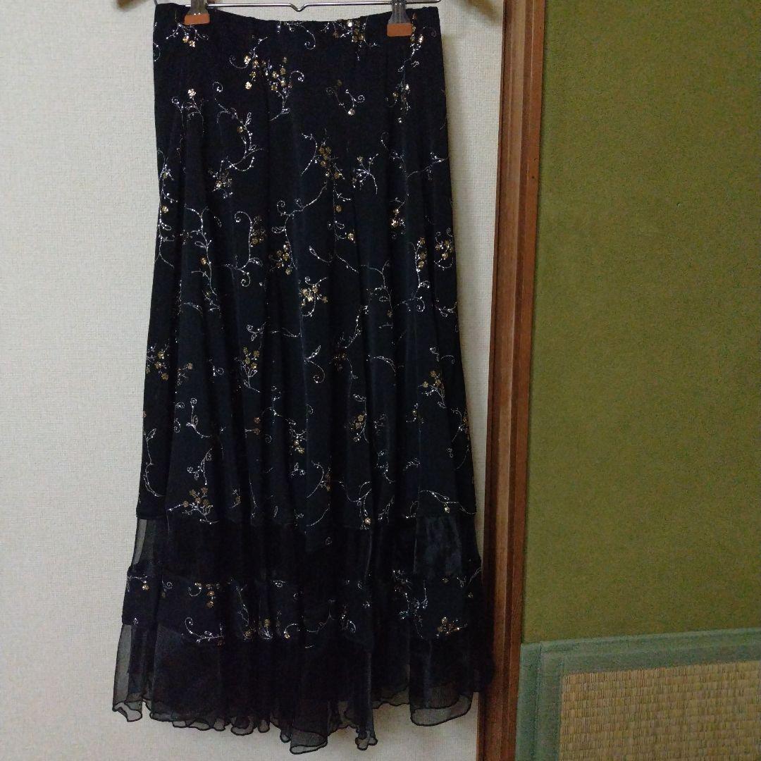 社交ダンスレッスン着　きらきら装飾スカート