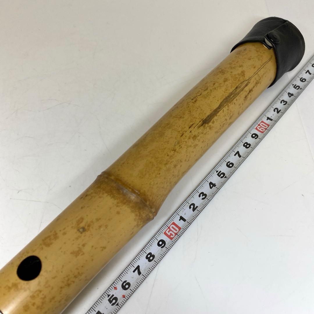 竹治在銘　銀巻尺八　約48.5cm 東N7-1025①