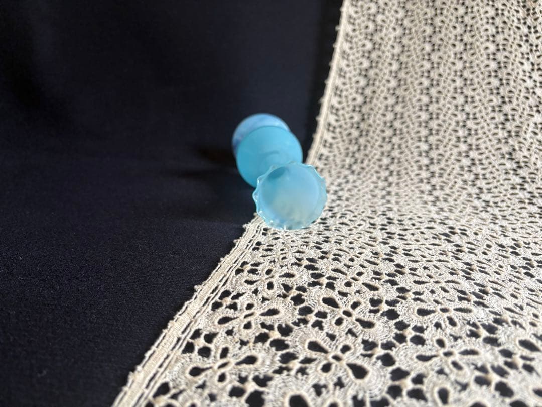 オパリンガラス フラワーベース フランス アンティーク