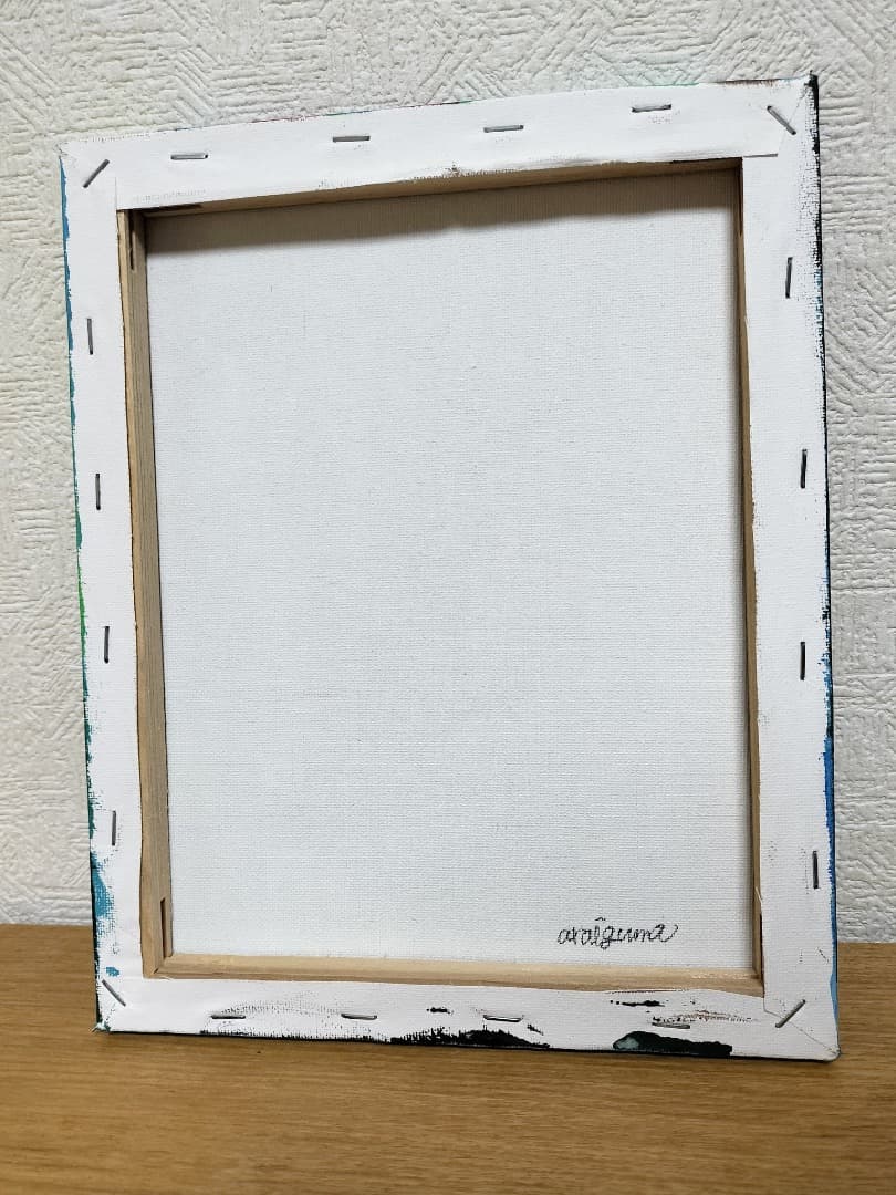 アクリル画 絵画 【黒猫のおなかのなか】額縁なし