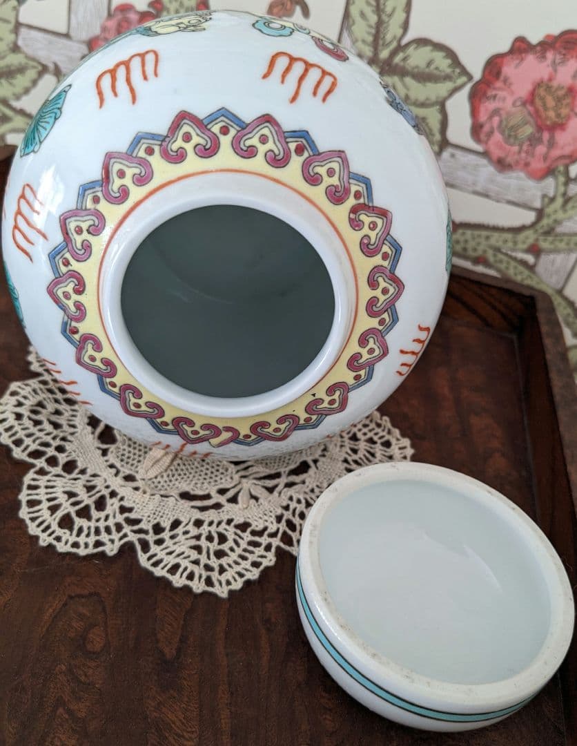 図変わり ◆ 中国　景徳鎮　茶壺　茶入れ ◆ アンティーク 骨董品 ◆ 紅茶壺