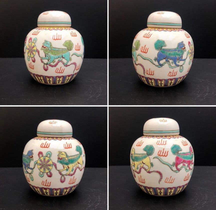 図変わり ◆ 中国　景徳鎮　茶壺　茶入れ ◆ アンティーク 骨董品 ◆ 紅茶壺