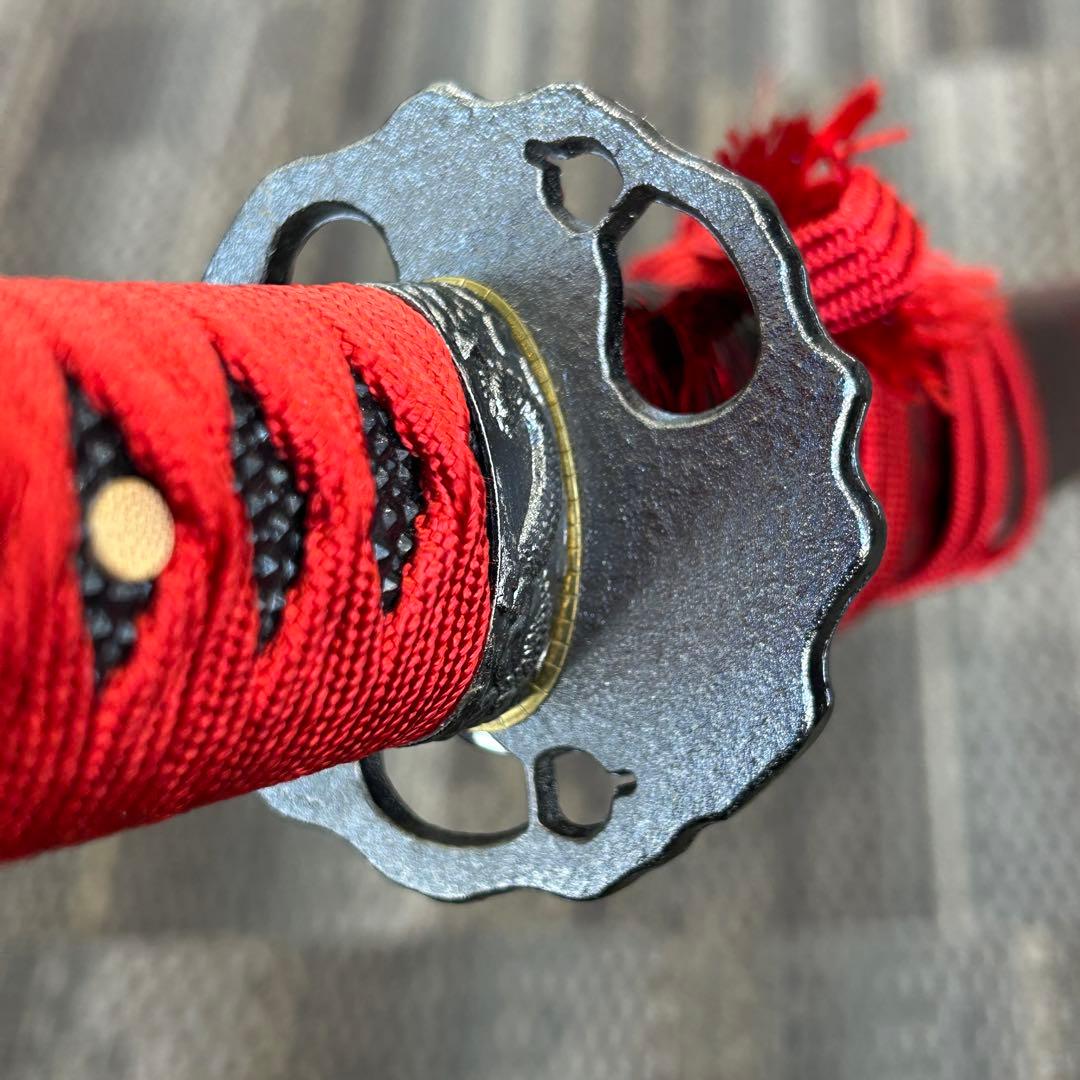 ジ*ム様 1113 模造刀 赤 レッド 約1m5cm アンティーク 美術品 舞踏