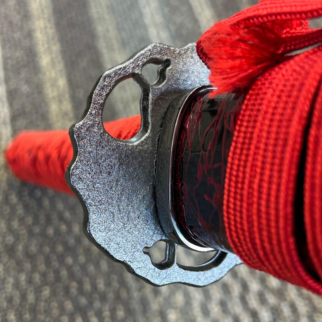 ジ*ム様 1113 模造刀 赤 レッド 約1m5cm アンティーク 美術品 舞踏