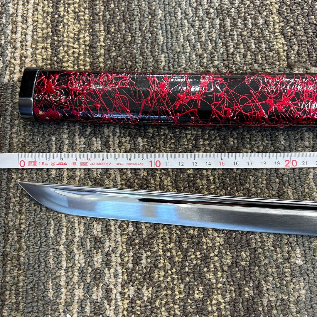 ジ*ム様 1113 模造刀 赤 レッド 約1m5cm アンティーク 美術品 舞踏