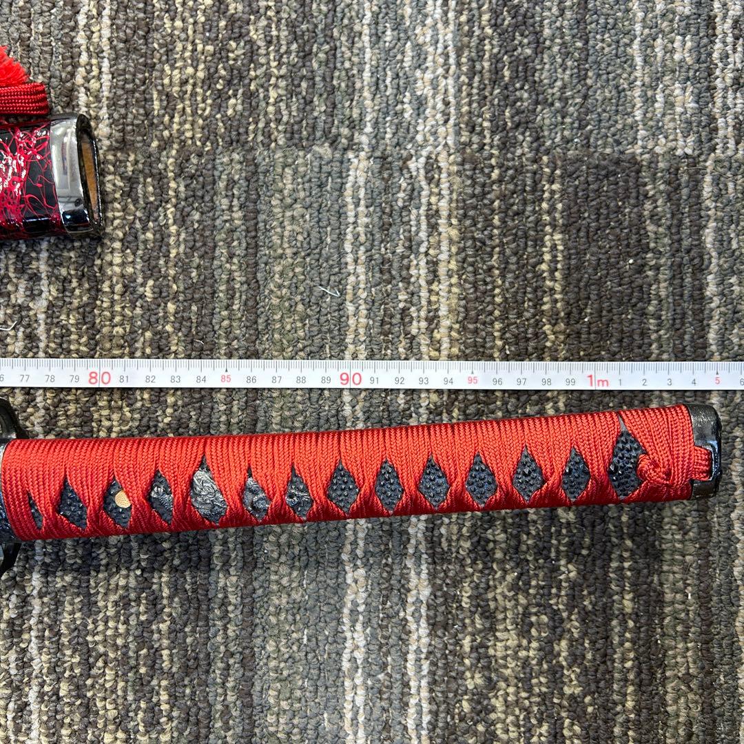 ジ*ム様 1113 模造刀 赤 レッド 約1m5cm アンティーク 美術品 舞踏