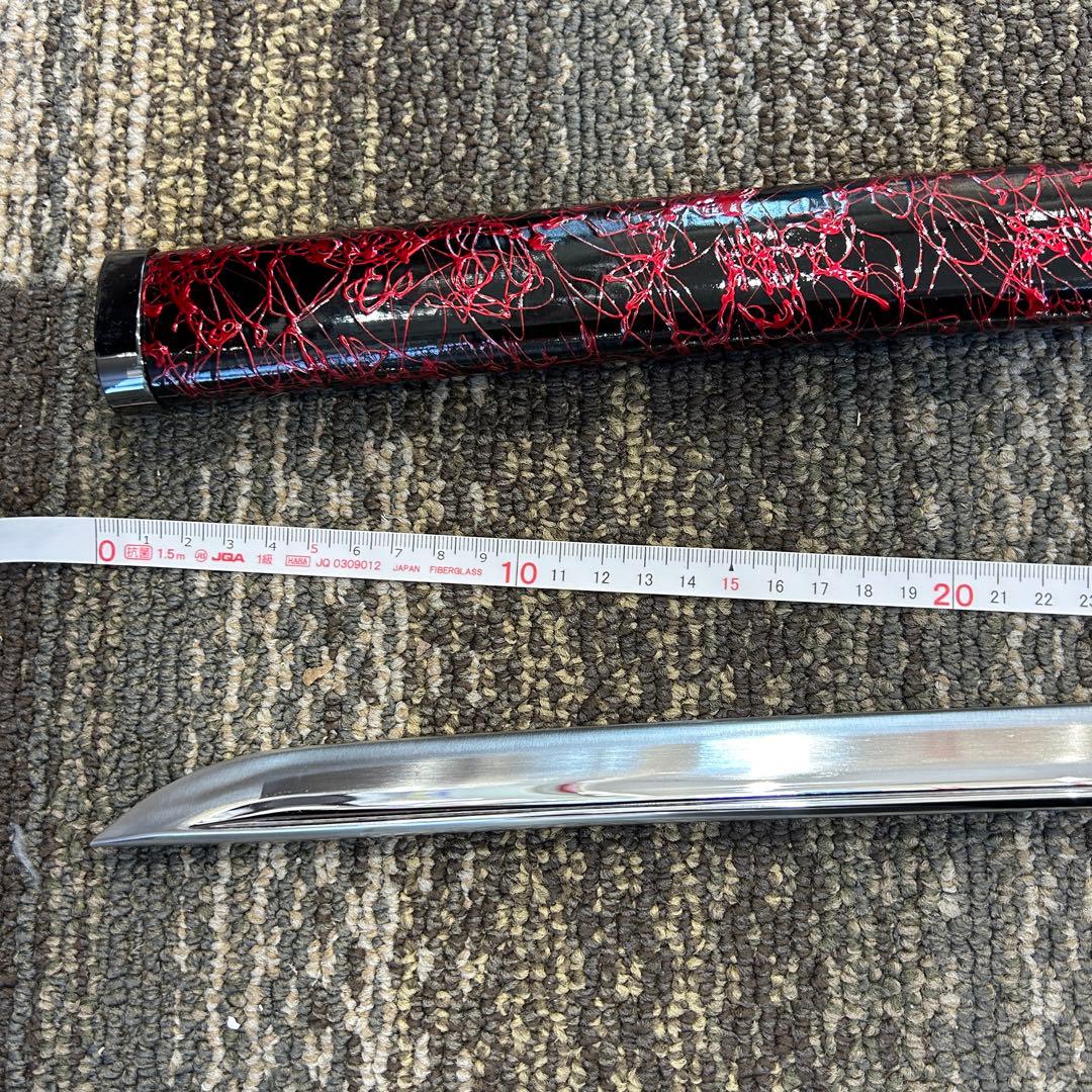 ジ*ム様 1113 模造刀 赤 レッド 約1m5cm アンティーク 美術品 舞踏