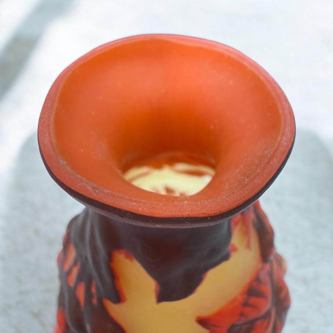 【証明書付】エミールガレ 花瓶 高さ12.5cm 幅7cm スフレ技法