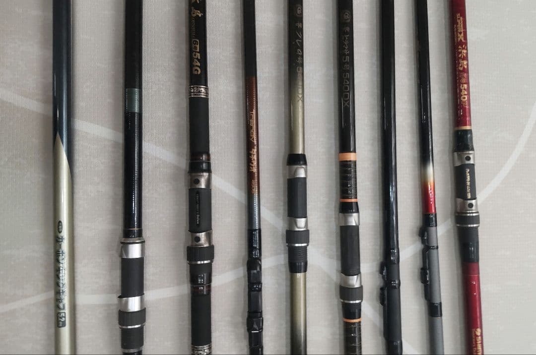 磯竿８本 アオリイカギャフ１本 計 ９本