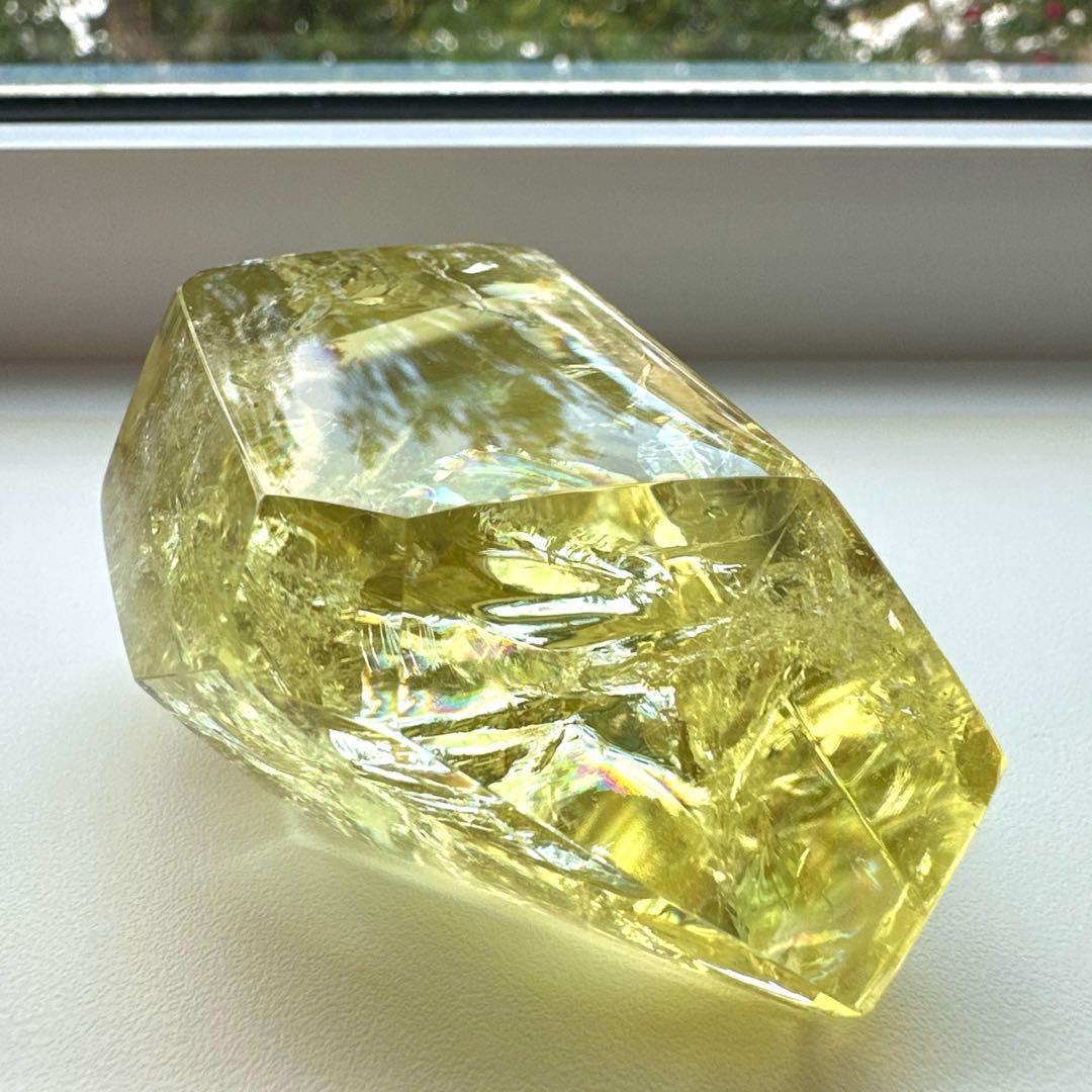 高品質　シトリン　虹　フリーフォーム　非加熱　122.3g レインボーシトリン