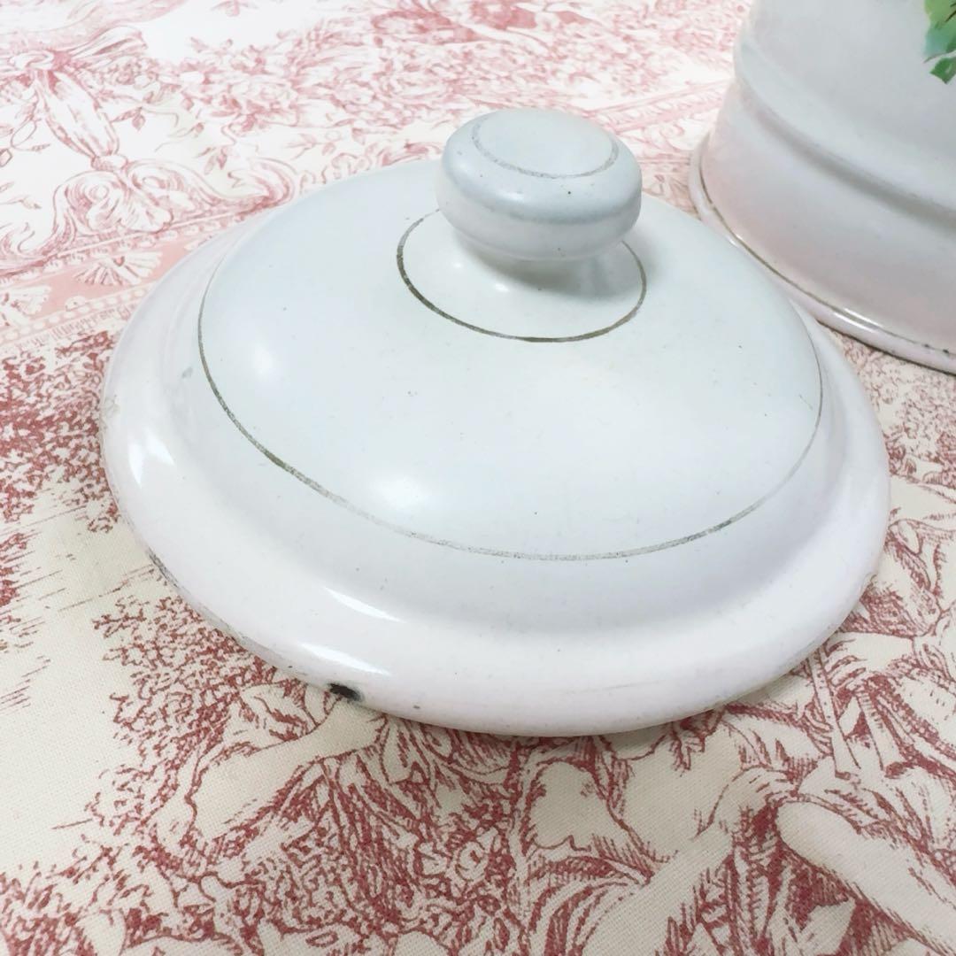 フランス　アンティーク　JAPY社　ホーロー キャニスター　ピンク　ジャピー