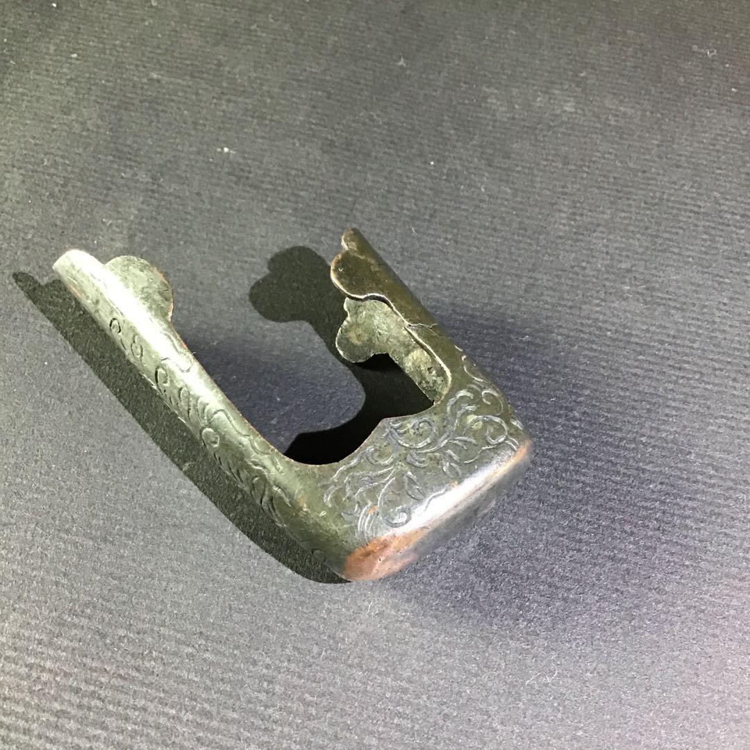 大刀鞘　鐺　葛彫刻紋　四分一　　　　　　　　　書鍔箱