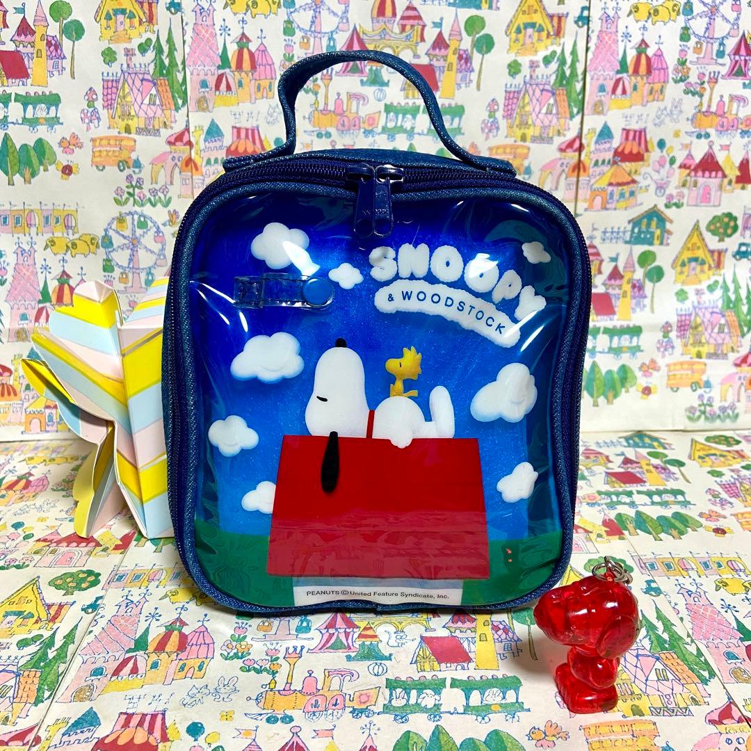 d*7様 平成レトロ スヌーピー ドッグハウス デニム CDケース ビニールポー