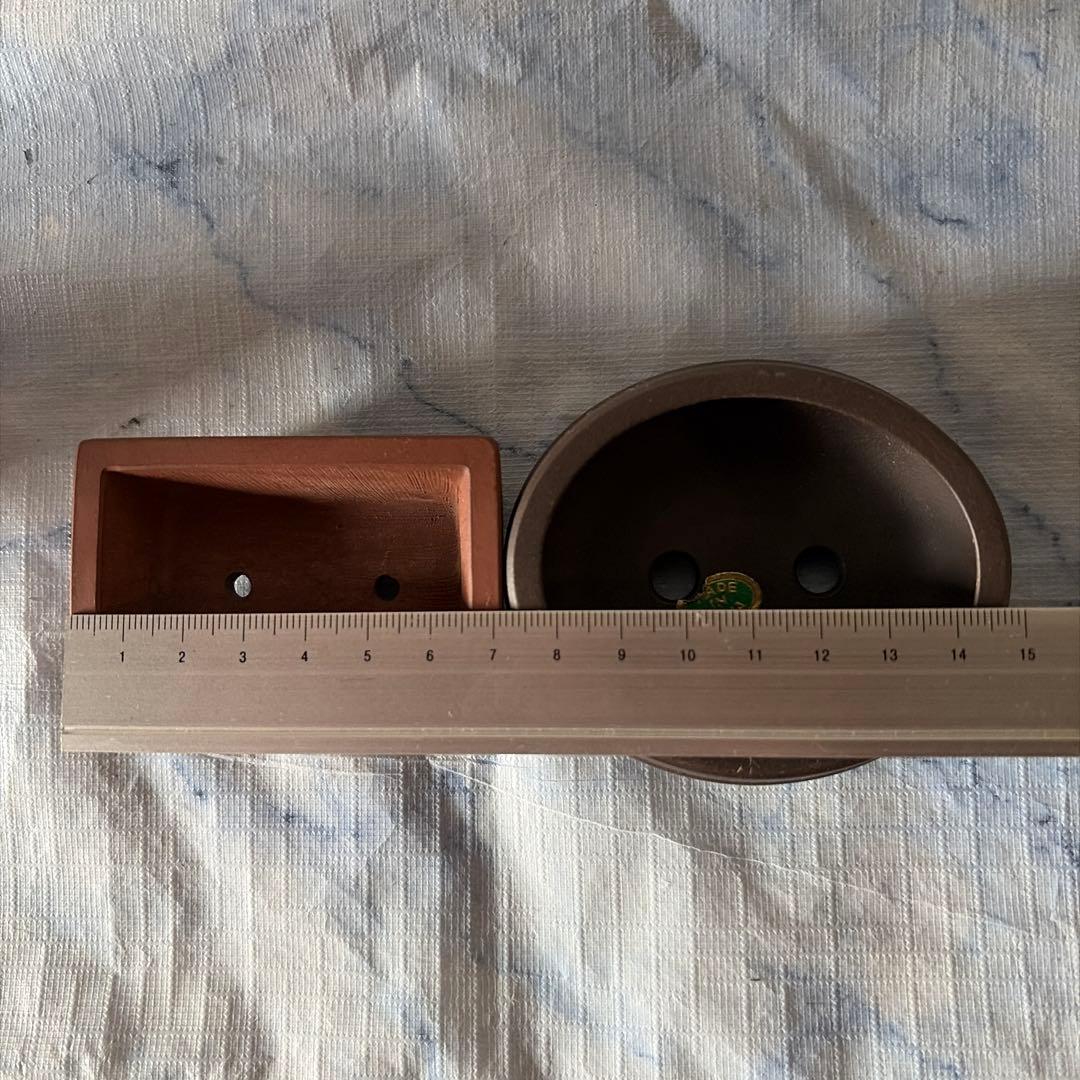 中国宜興　植木鉢　朱泥　黒泥　中国　アンティーク　China