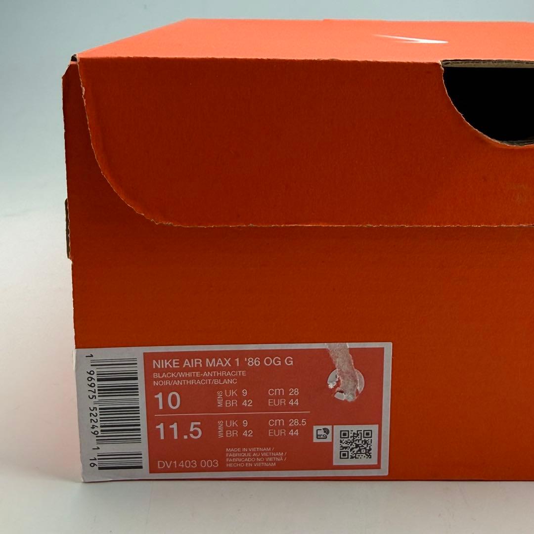28cm ナイキ エアマックス1 '86 OG ゴルフ \" ブラック” 黒